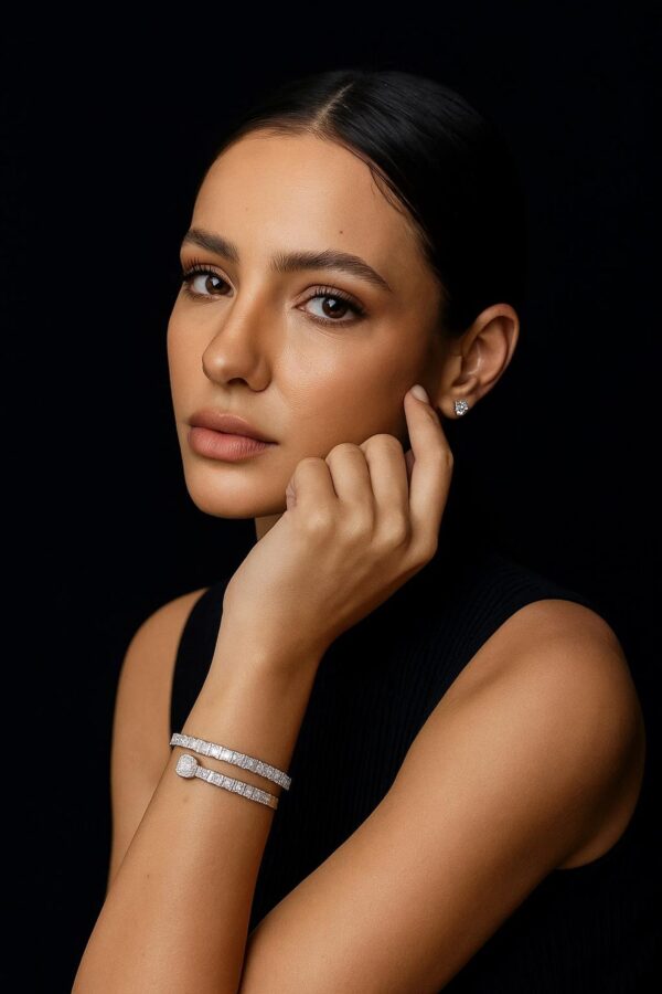 Iced Out Classic Bracelet Made In 925 Sterling Silver Embellished With Shinny Moissanite Diamonds For Birthday And Anniversary Gift For Her