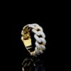 Iced Out Cuban Link Diamond Ring Made In 18/14/10 KT Gold Embellished With Shinny Moissanite Diamonds For The Birthday And Anniversary Gift