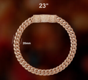 Rose Gold-Plated Silver Cuban Chain with Lab Diamonds - Installment 1